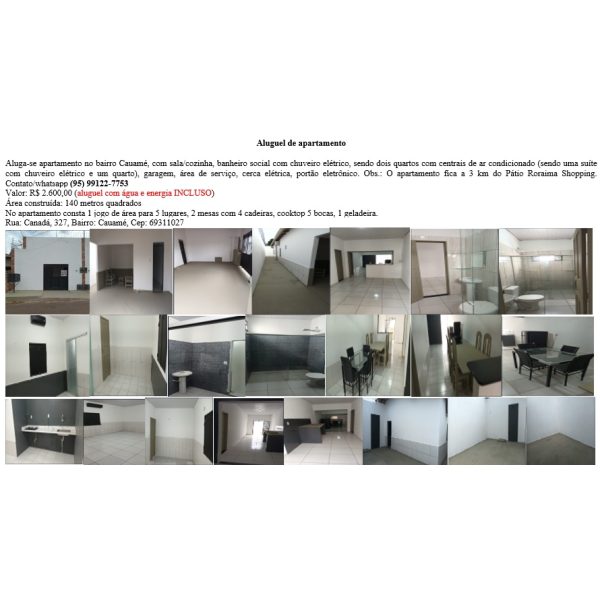 Aluga-se apartamento