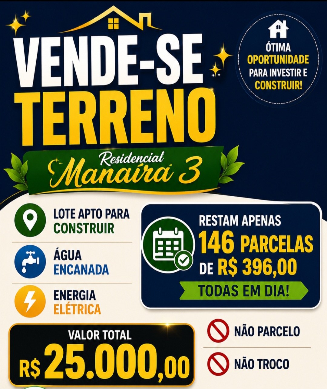 Vende-se terreno no Manaíra 3