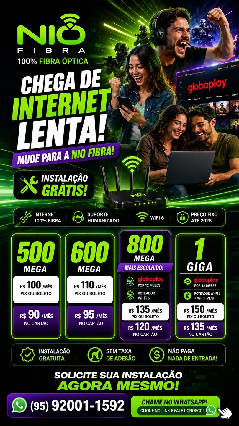 internet Nio Fibra com instalação grátis