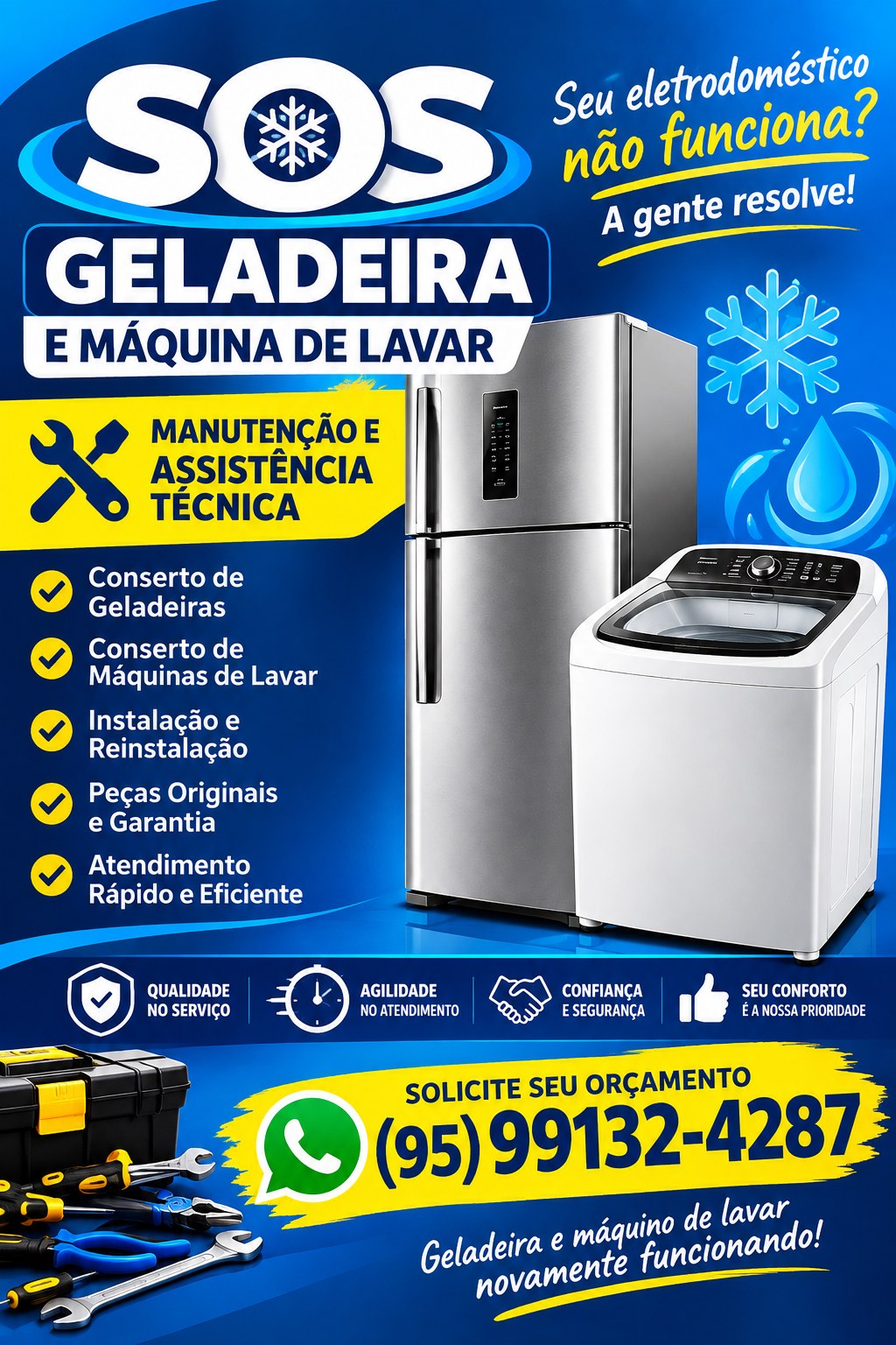 manutenção de geladeira e máquina de lavar